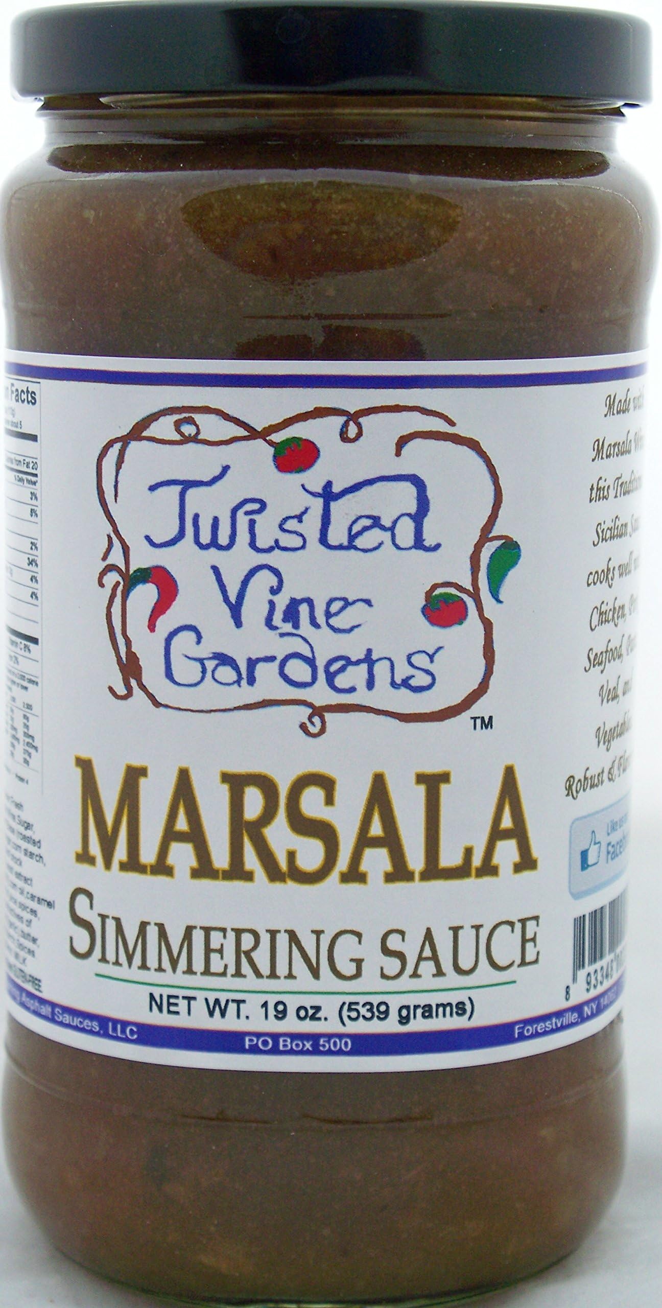 Marsala Simmering Sauce - 19 oz jar - Twisted Vine Gardens