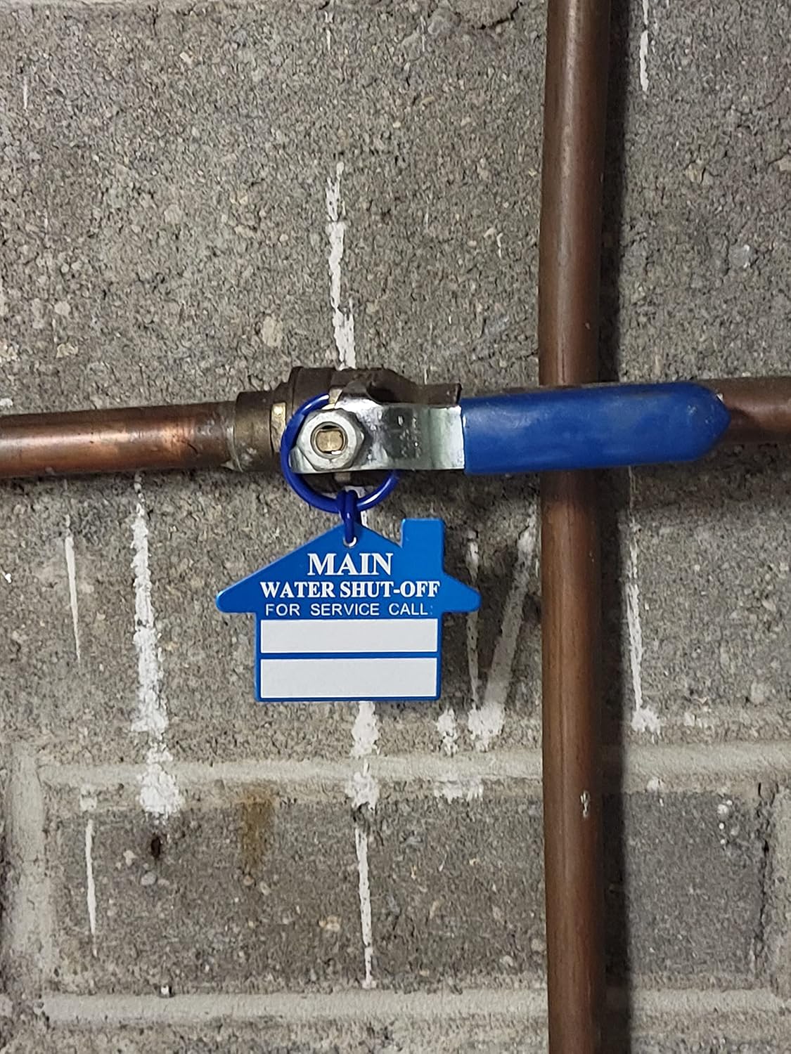 Main Water Shut Off Plumber Tags (Pack of 50) - with Blank Boxes for Company Name