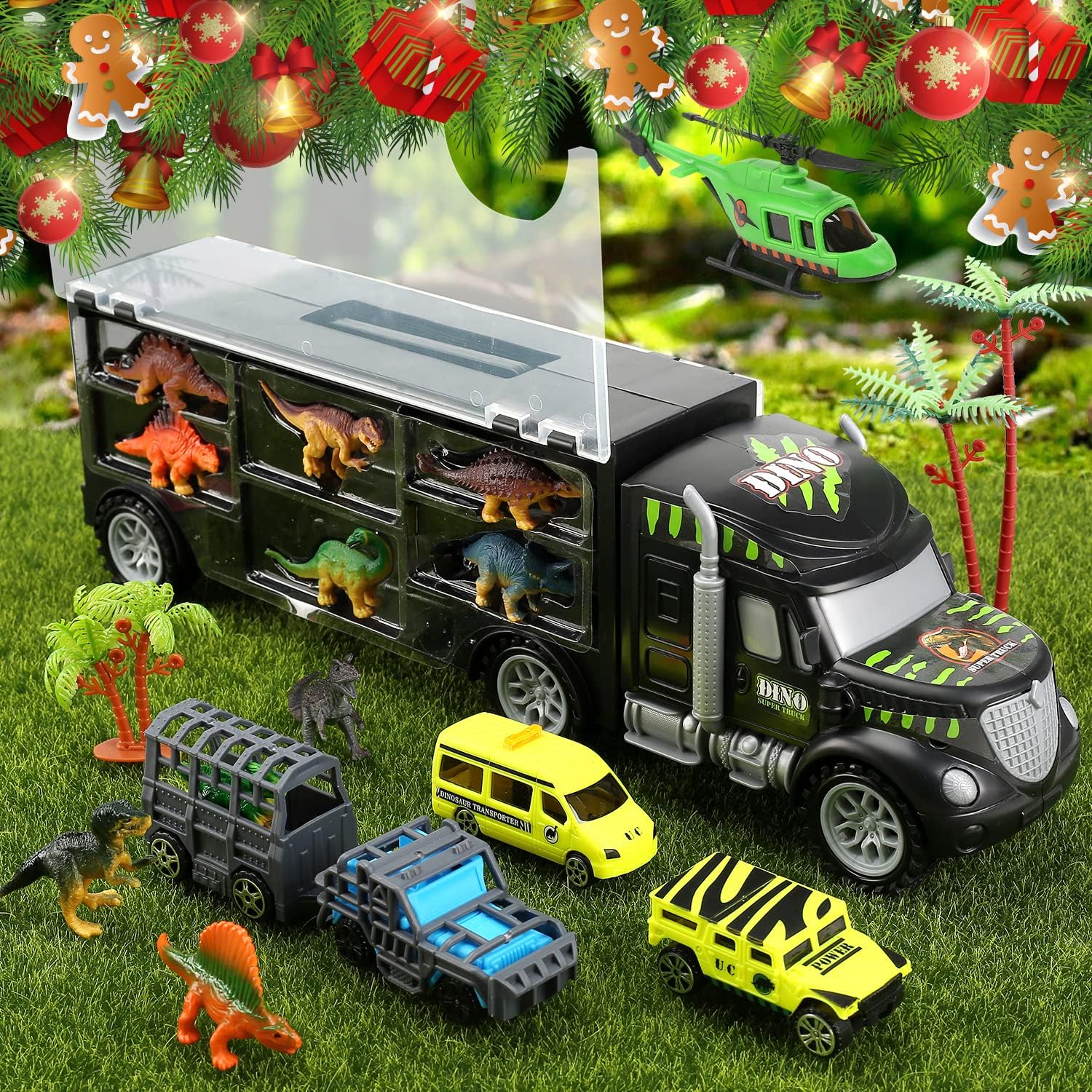 Buy 34 in 1 Dinosaurs Truck, Dino Transport Car Carrier Truck Toy with