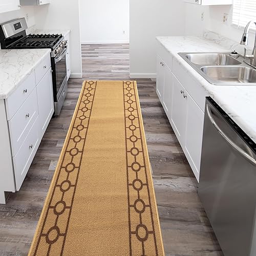 Miniatura 5 de Alfombra de pasillo de tamaño personalizado, diseño de borde de cadena, alfombras extralargas de 36 pulgadas de ancho x tamaño que elijas,