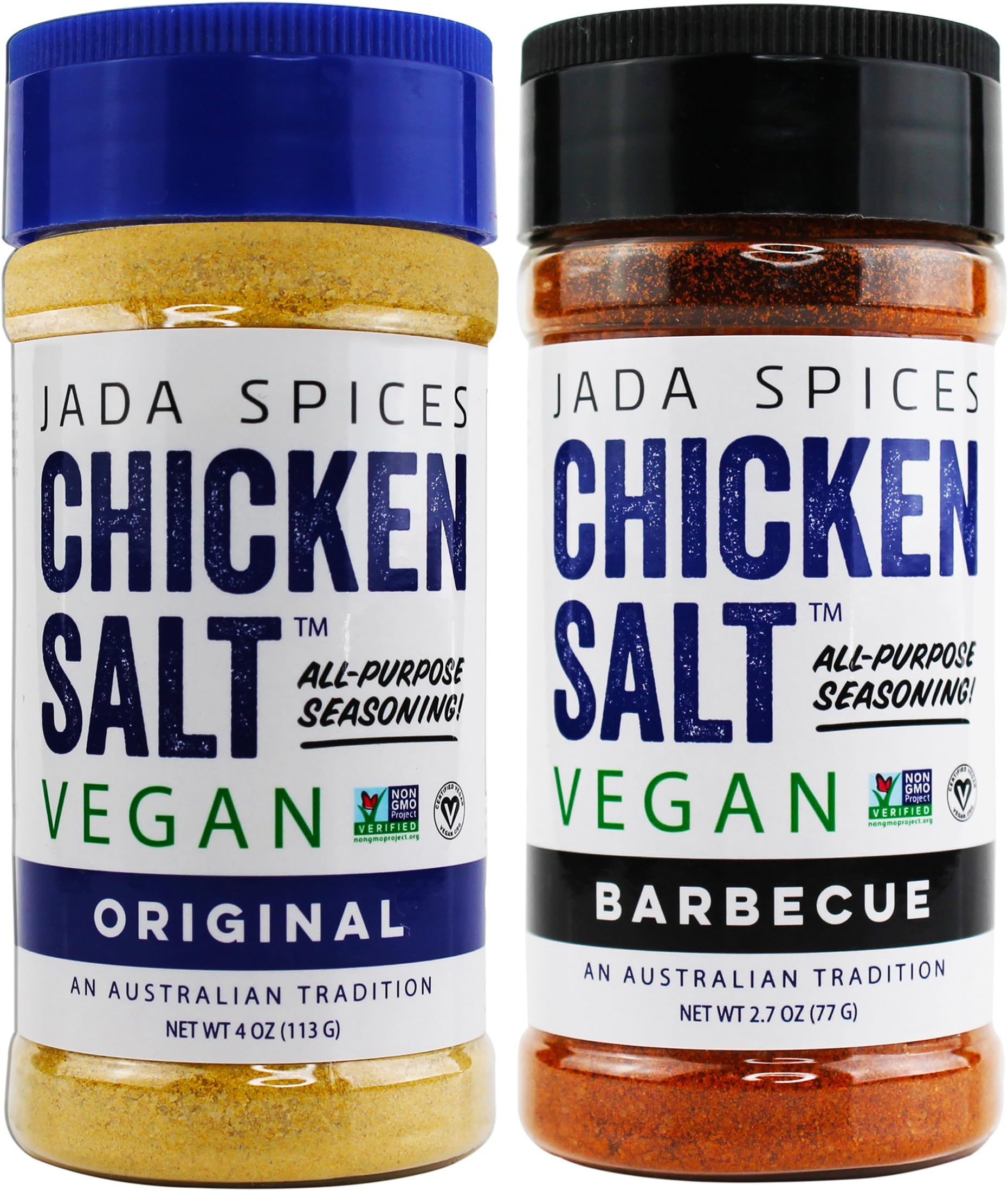 JADA Spices Chicken Salt Spice and Seasoning - Original, BBQ - Vegan, Keto & Paleo Friendly - Perfect for Cooking, BBQ, Grilling, Rubs, Popcorn - Preservative & Additive Free (Original, BBQ)