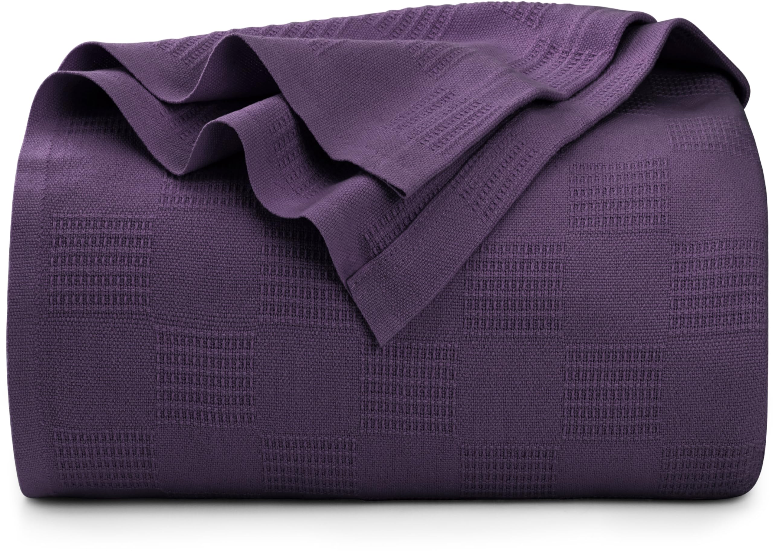 Utopia Bedding Plum 100% Cotton Blanket [Queen Size - 90x90 Inch] 350GSM Lightweight, Soft and Breathable Thermal Blanket for All Seasons