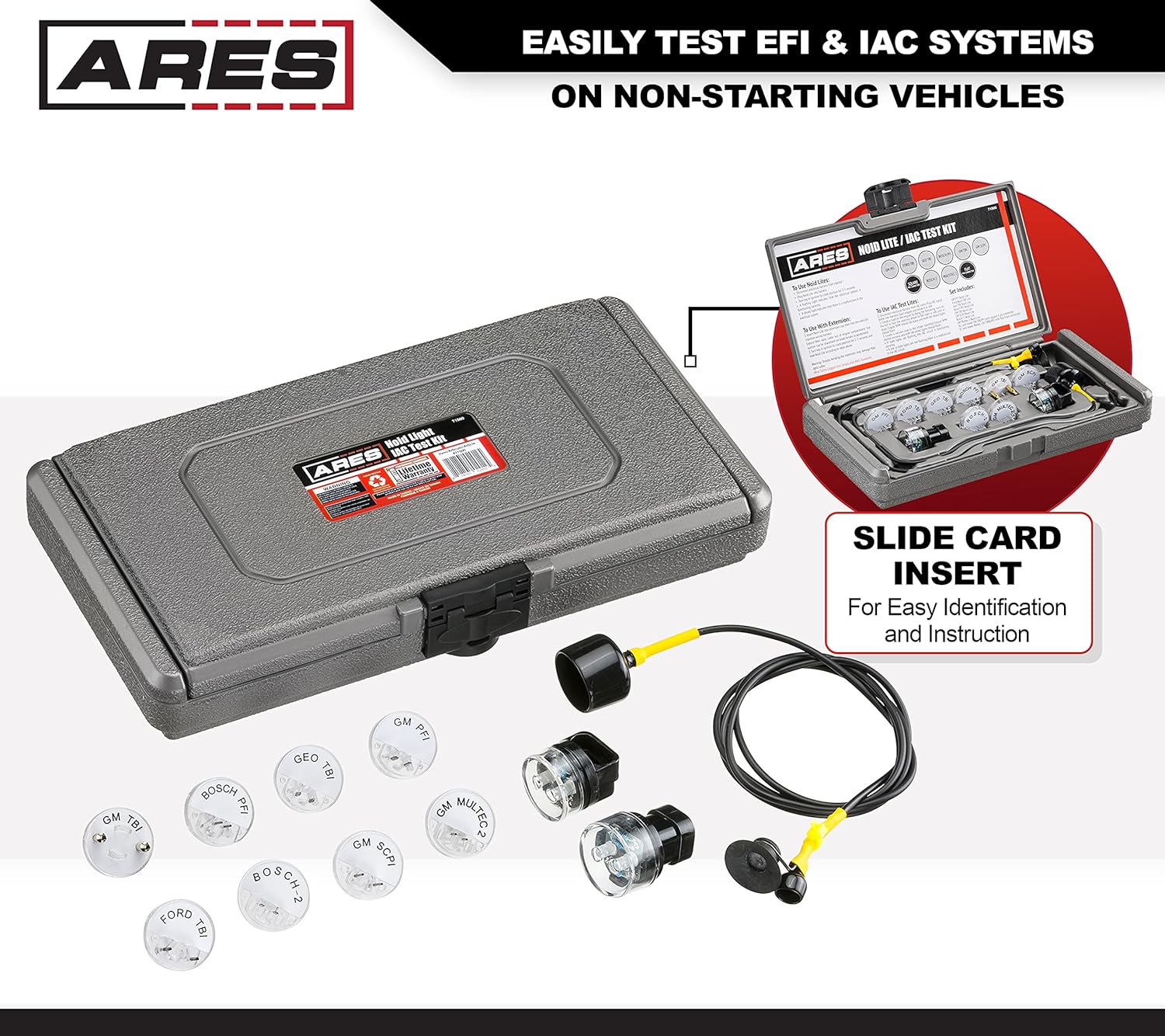 ARES 71500 - Noid Light & IAC Test Kit - Easily Eliminate EFI and IAC Systems as Causes for Non-Starting Vehicles