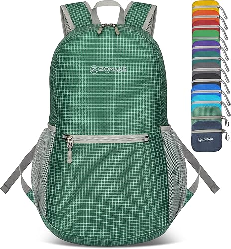 Miniatura 91 de ZOMAKE Mochila ultra ligera y compactable Mochila de senderismo resistente al agua, Mochila pequeña Mochila de camping al aire libre plegable y Azul