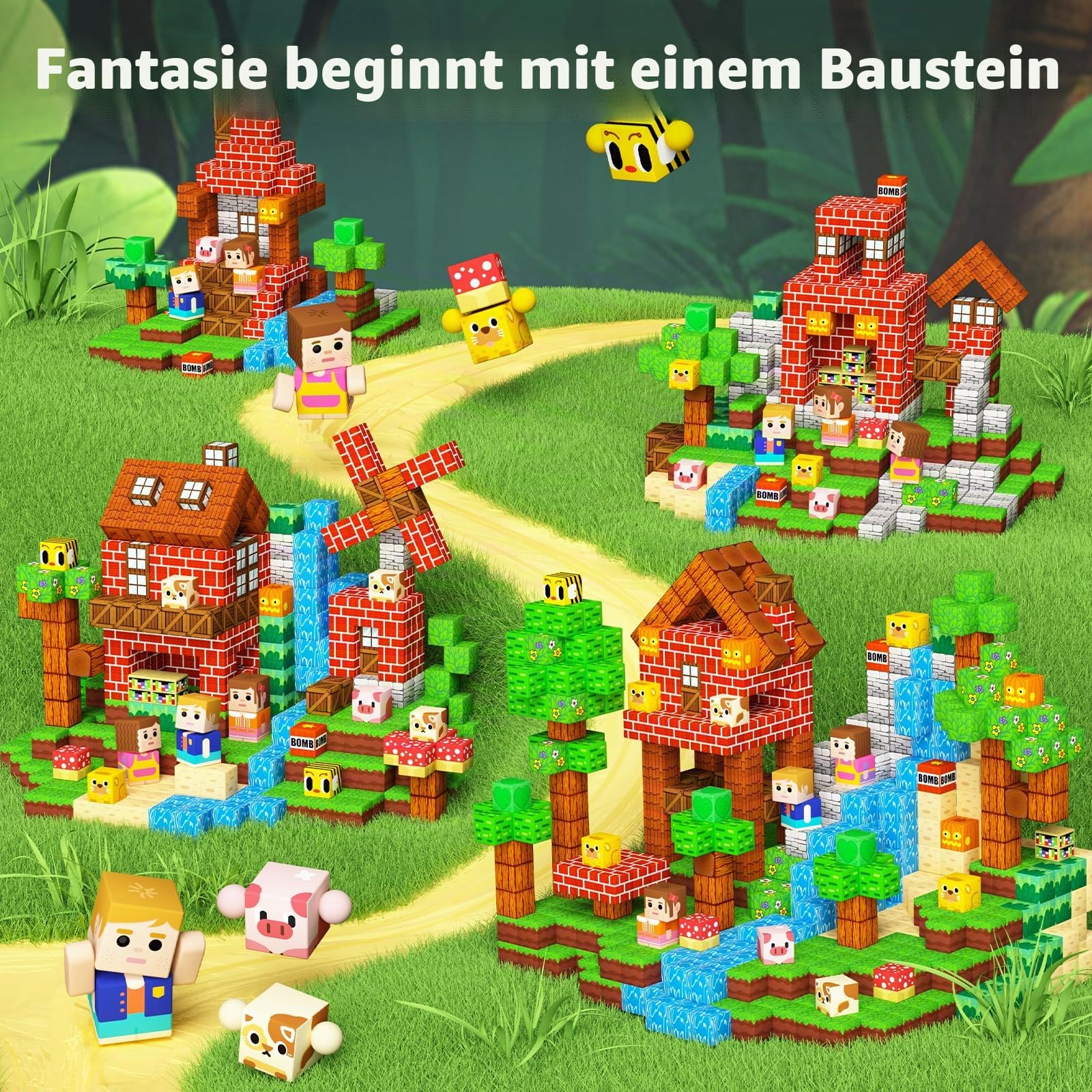 KIDCHEER Magnetische Bausteine 200 Stück