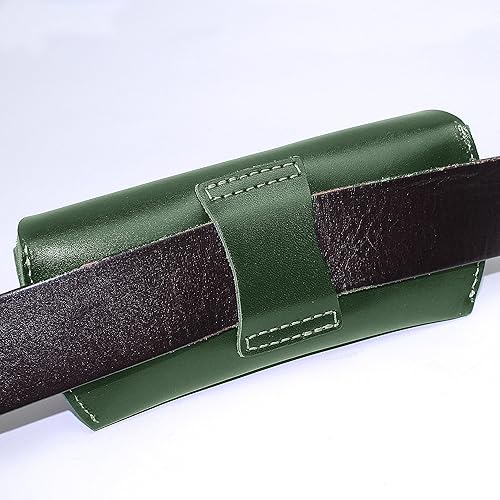 Vista 4 de DK86 Funda de cuero genuino para gafas de sol, estuche para gafas de sol para hombres y mujeres