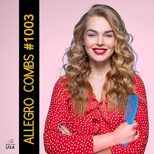Miniatura 26 de Allegro Combs 1003 - Peine para el cabello con dientes anchos, peine de ducha para cabello rizado, desenredante húmedo o seco, peines para mujer