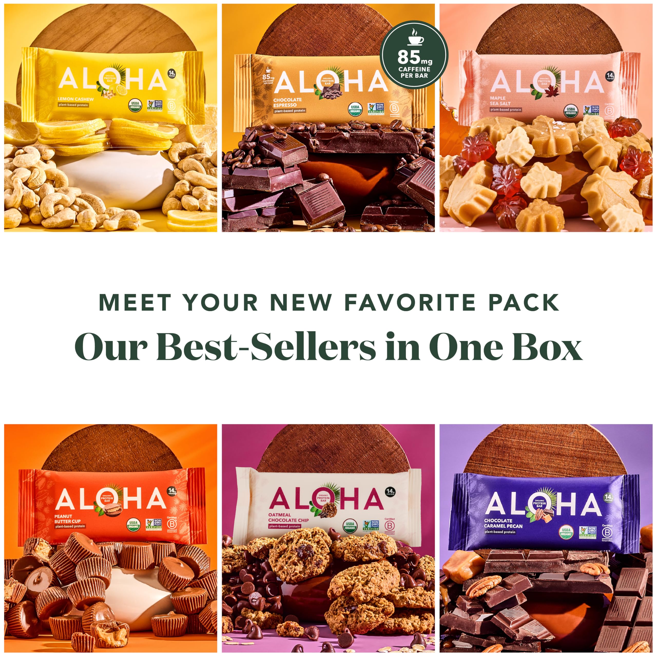Amazon.com: ALOHA Organic Plant Based Protein Bars - Sampler Pack
