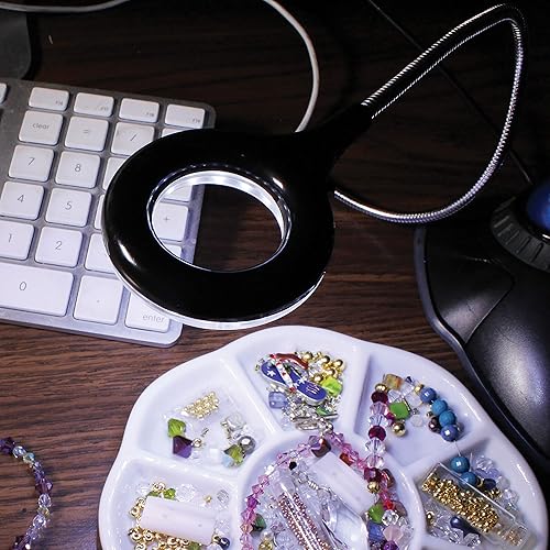 Miniatura 4 de The Beadsmith Bright FX - Luz LED USB, 18 luces LED para un brillo máximo, cable de metal flexible para múltiples posiciones, interruptor de