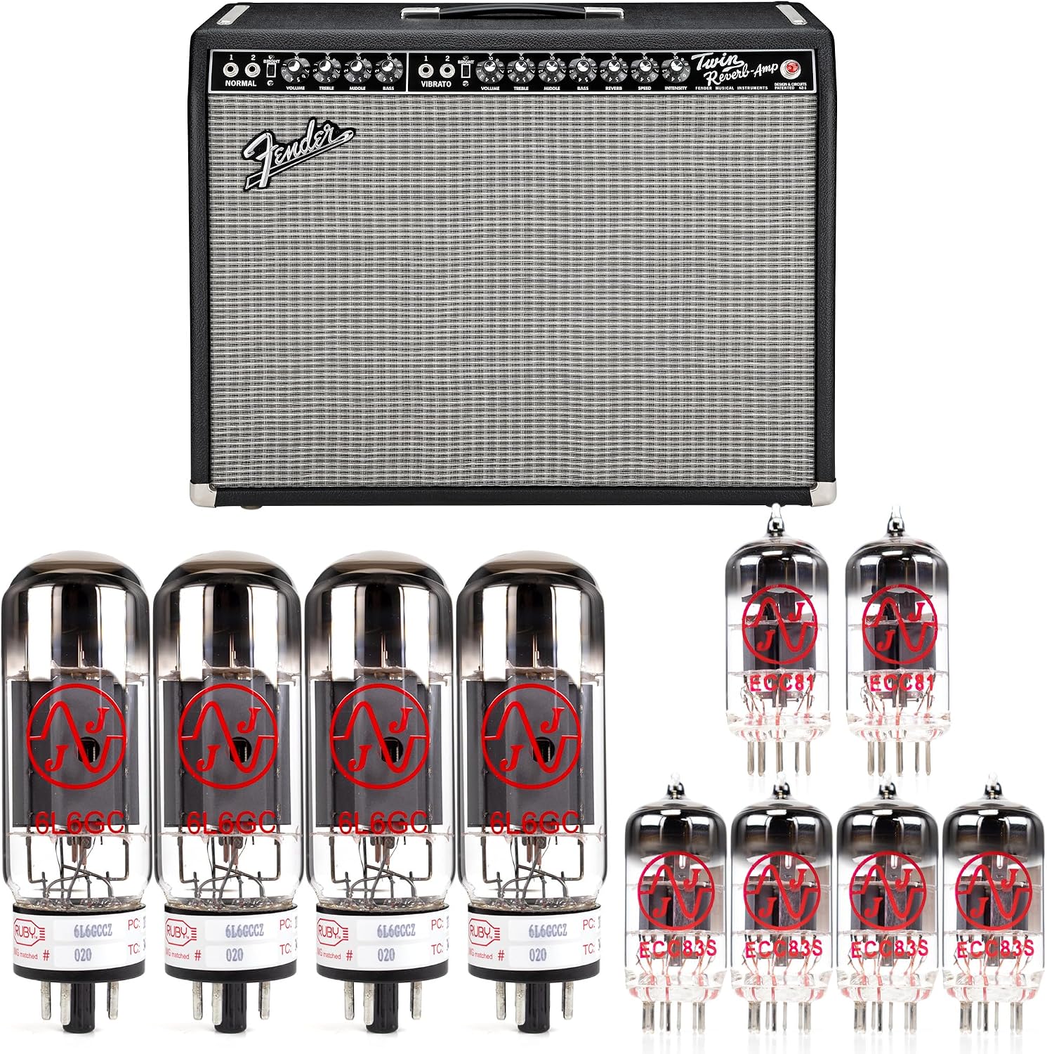 JJ Kit - Tube Kit for a Fender Twin Reverb Amp for Guitar Amplifiers (RUBY)