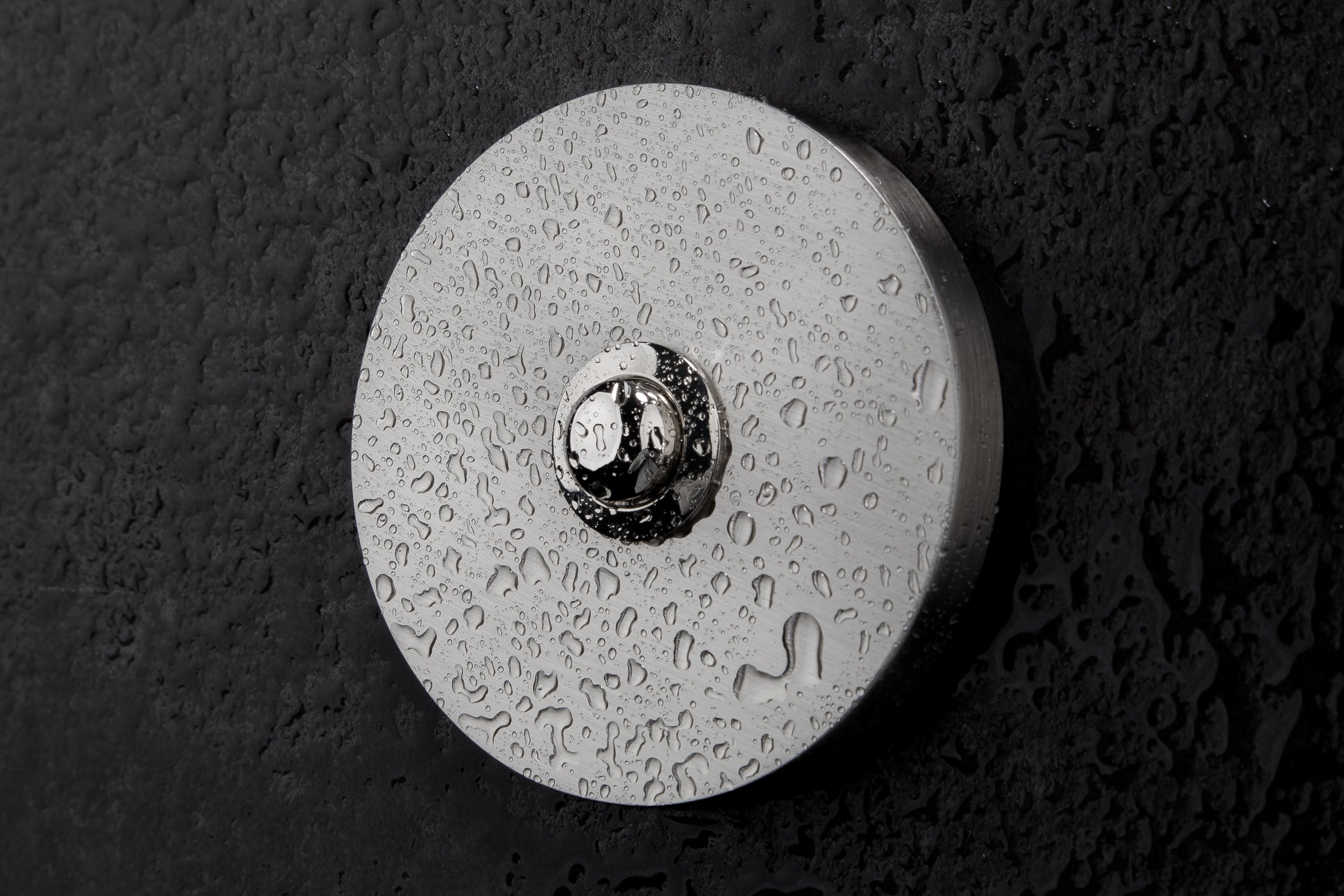 HUBER bouton de sonnette en métal - bouton de sonnette I en laiton chromé - bouton-poussoir