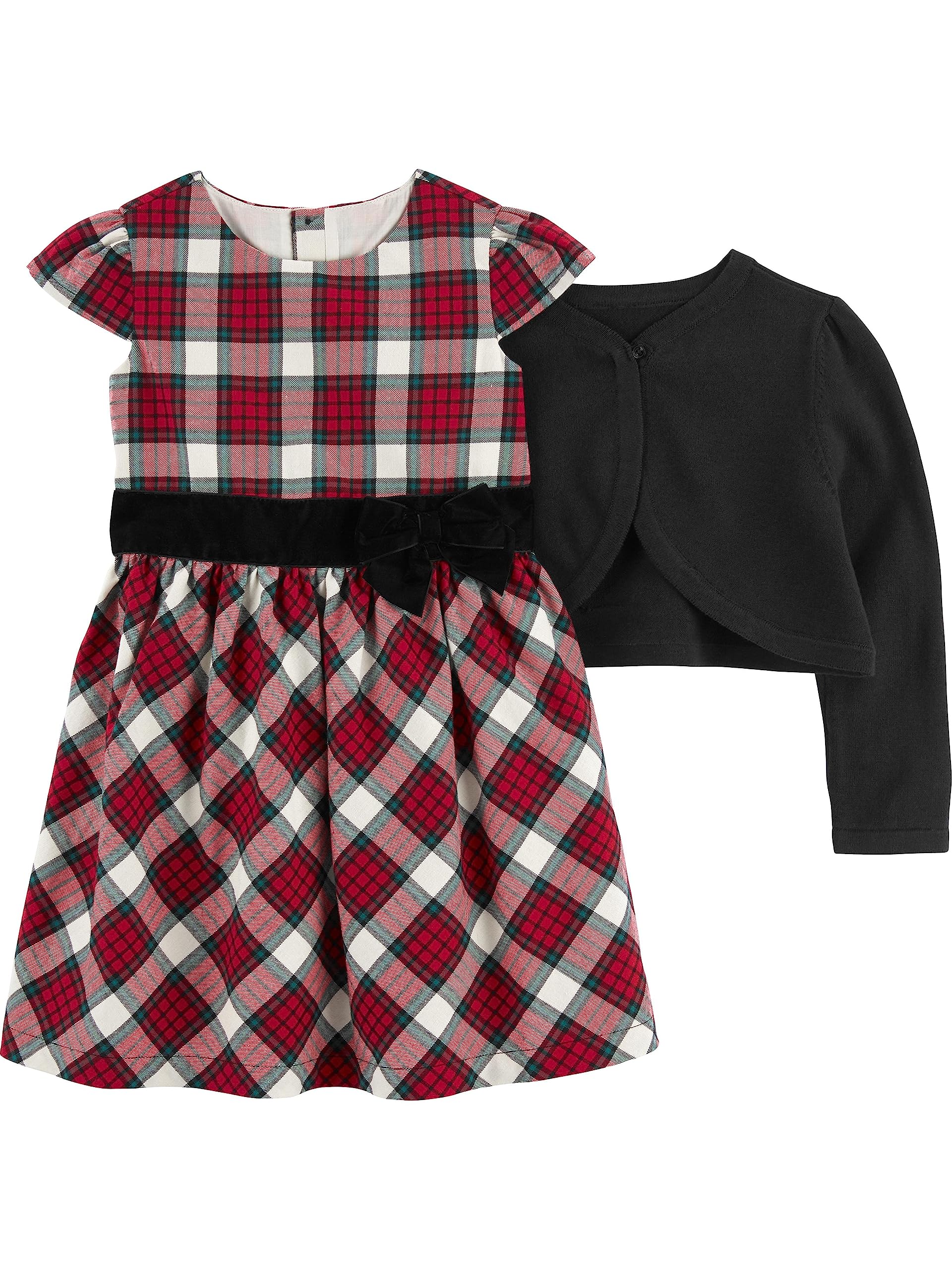Simple Joys by Carter's Conjunto de Vestido y cárdigan para Ocasiones Especiales de 2 Piezas (Pack de 2) para Bebés