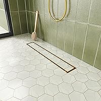 Vista 20 de Neodrain Drenaje de ducha lineal de 32 pulgadas con rejilla de inserción de azulejos, desagüe de suelo de ducha rectangular de acero inoxidable