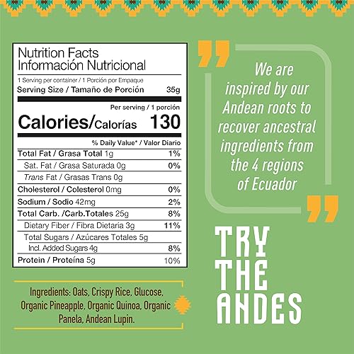 Miniatura 2 de Wipala - Barras de proteína - Piña hechas con quinua y lupín andino, veganas, sin nueces, sin gluten, sin OMG, paquete de 12