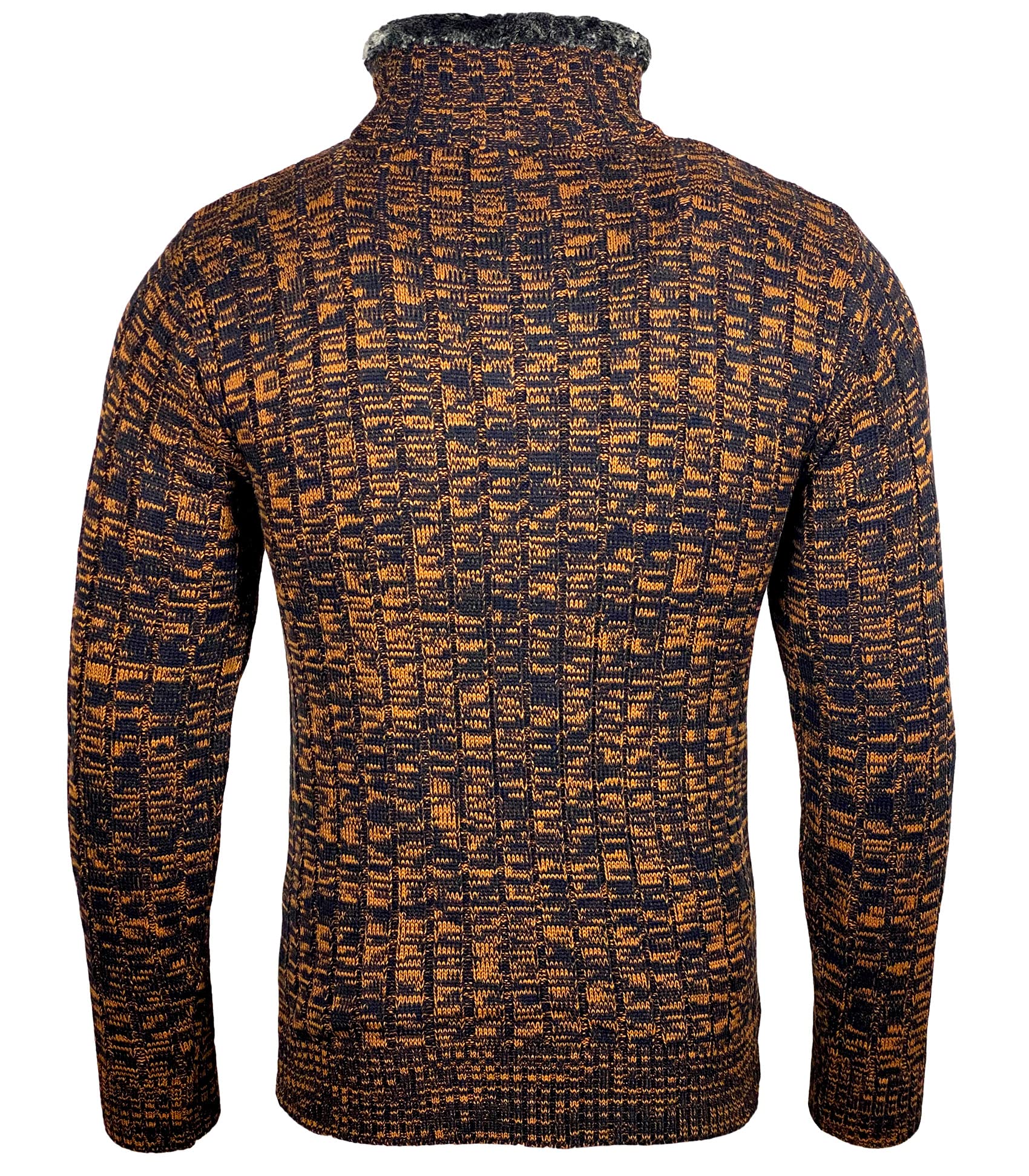 Subliminal Mode Pull Homme Grosse Maille Col Montant - Style Basique - Pull Over Tricoté Hiver Col Brandebourg Manches Longues - Idée Cadeau BX291
