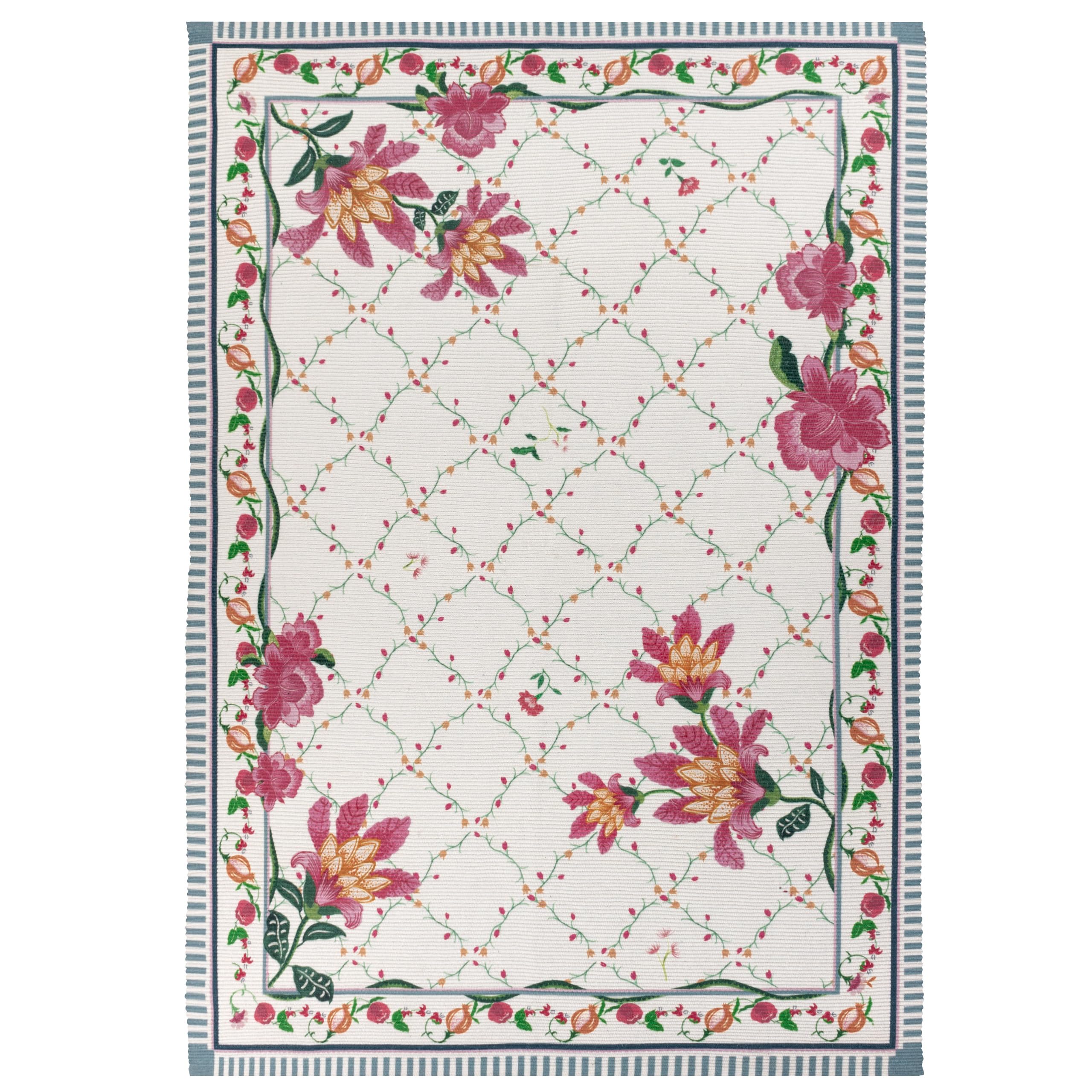 Wylder Unisex Light Red Claudia Floral Printed Indoor/Outdoor Rug In | Size: 120Cm X 170Cm
