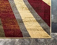 Vista 8 de Unique Loom Barista Collection - Alfombra Ngada (2 pies 2 pulgadas x 3 pies 1 pulgada, Rectangular, Beige/Rojo)