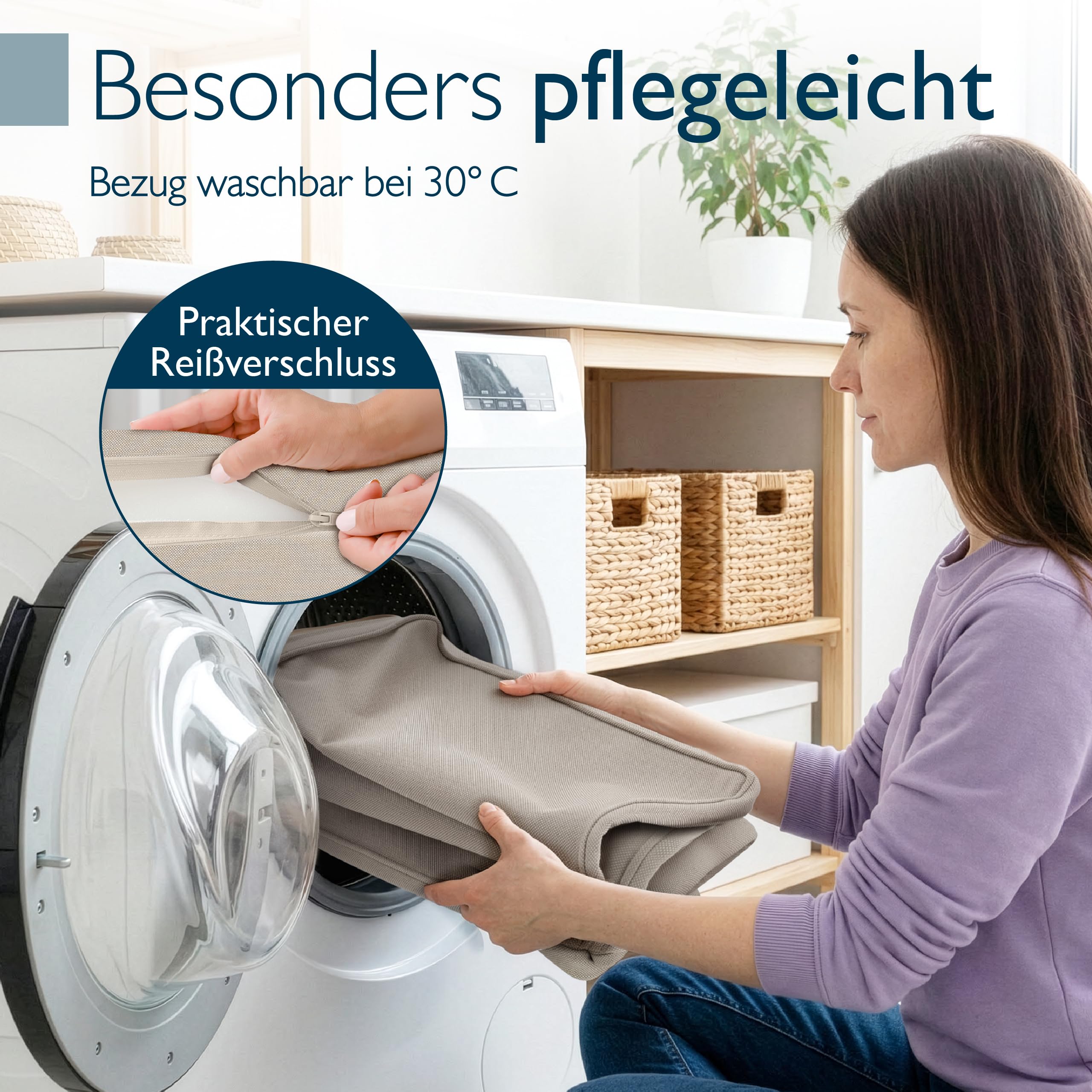 Beautissu Bankauflage Outdoor Bankkissen wasserdicht UV-beständig waschbar | 150x50cm 5cm dick Beige Gartenbank Sitzkissen pflegeleicht Bankpolster Bezug abnehmbar Gartenmöbel Sitzer QD-BK