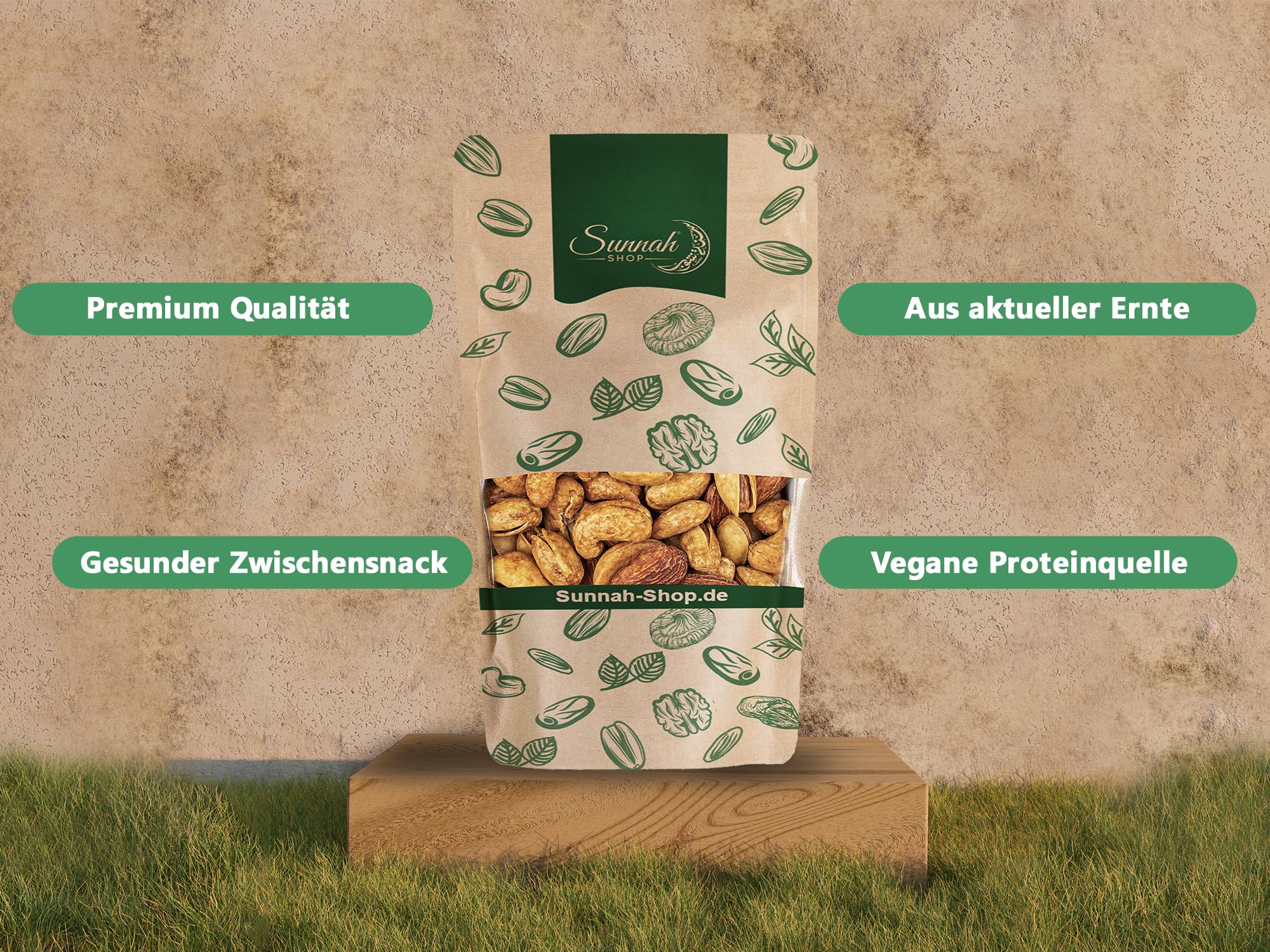 Sunnah Shop® Geräucherte Nussmischung aus Cashewkernen, Mandeln und Pistazienkerne | Intensives Raucharoma, knusprige Konsistenz | Studentenfutter Nüsse mix Vegan Protein (5KG)