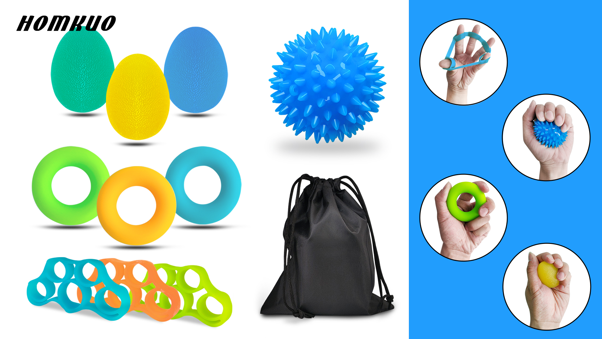 Handtrainer Set 5-teilig - Fingertrainer Griffkraft Stärkung