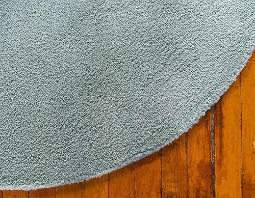 Miniatura 8 de Unique Loom Solo Collection - Alfombra de área, Calabasas (7 pies 10 pulgadas, redonda, azul claro)