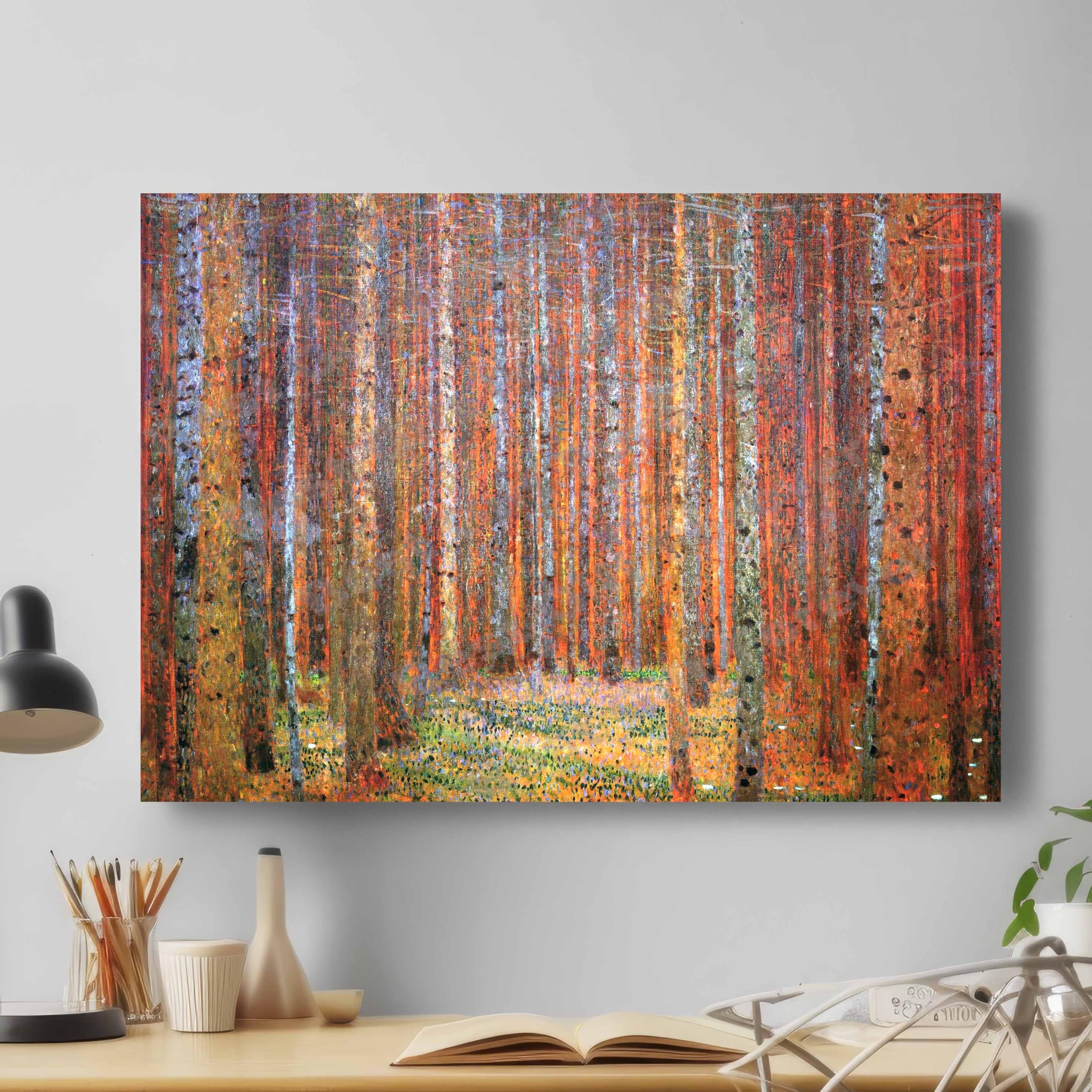 Gustav Klimt Tannenwald I 1901 Forest Canvas Wall Art Picture Print - For Gustav Fans Modern Family Home Office Hotel Decoration (M: 61cm X 41cm)