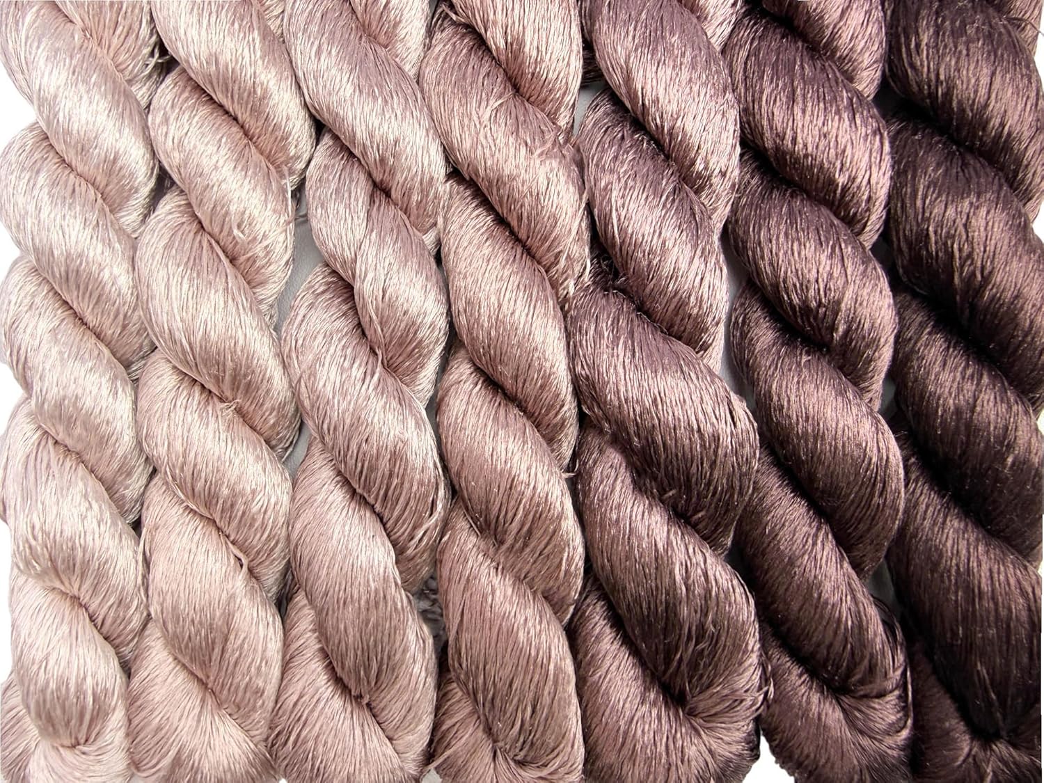 100% Nature Mulberry Handmade Embroidery Silk Thread Woven Jewelry Accessory Artificial Flowers Cross Stitch Floss DIY Sewing Kits 7 Gradient Colors 110m Each (18)
