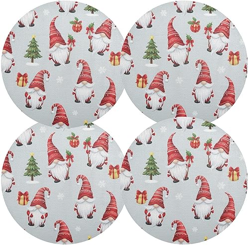 Miniatura 2 de Whimsical Christmas Gnomes Gray Dinner Table Placemats, Non Slip Washable Placemats for Kitchen Table one sizex4