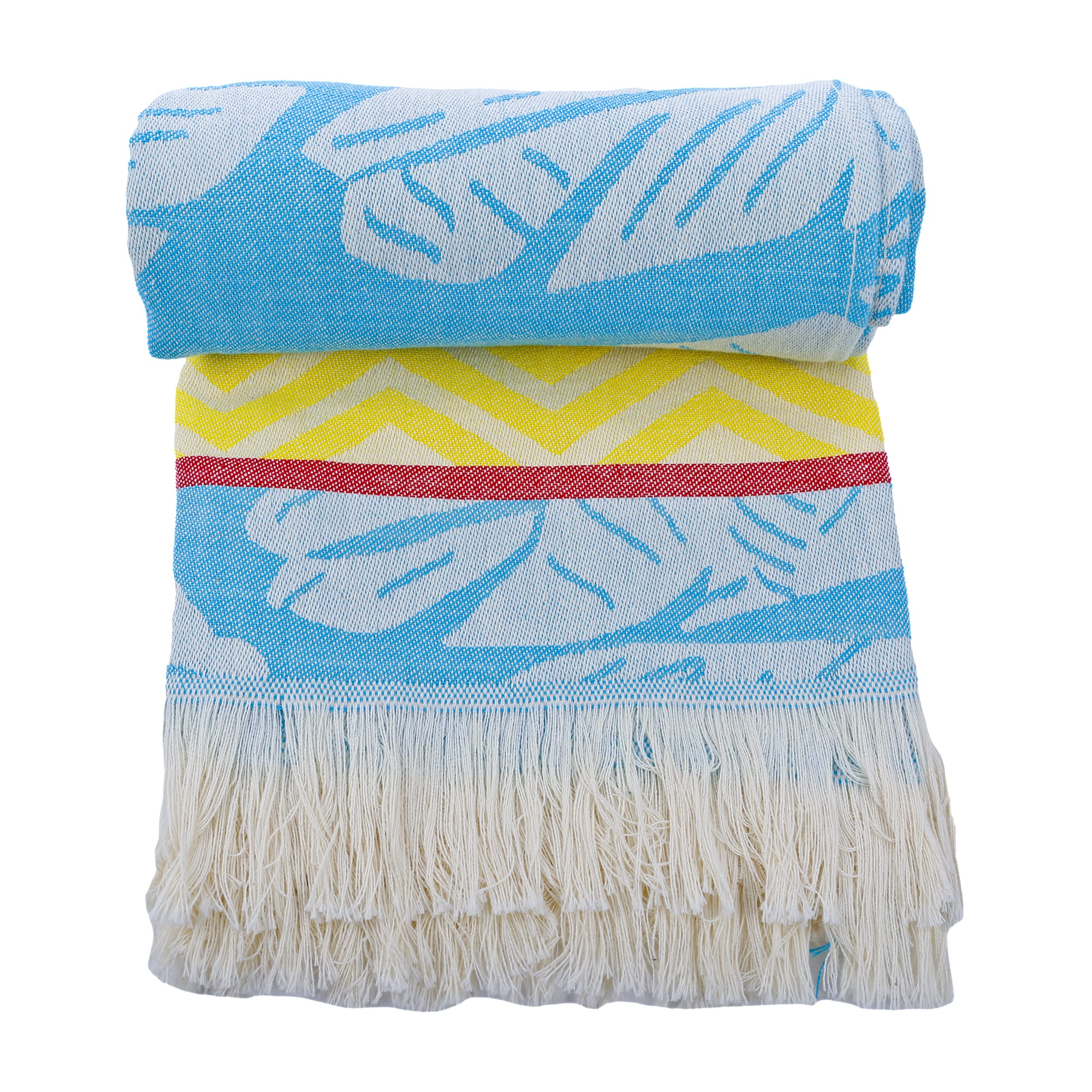 Etrexonline Pareo Playa Grande 100% Algodón, Toalla Playa Ligera, Suave y Gran Fouta Playa Ideal para Relajarse en la Playa, Piscina 90x170cm - Hojas