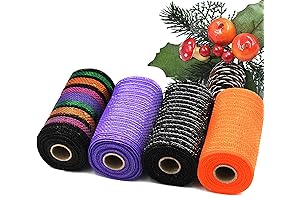 Halloween Mesh Ribbon Deco Metallic Fall Mesh Rolls