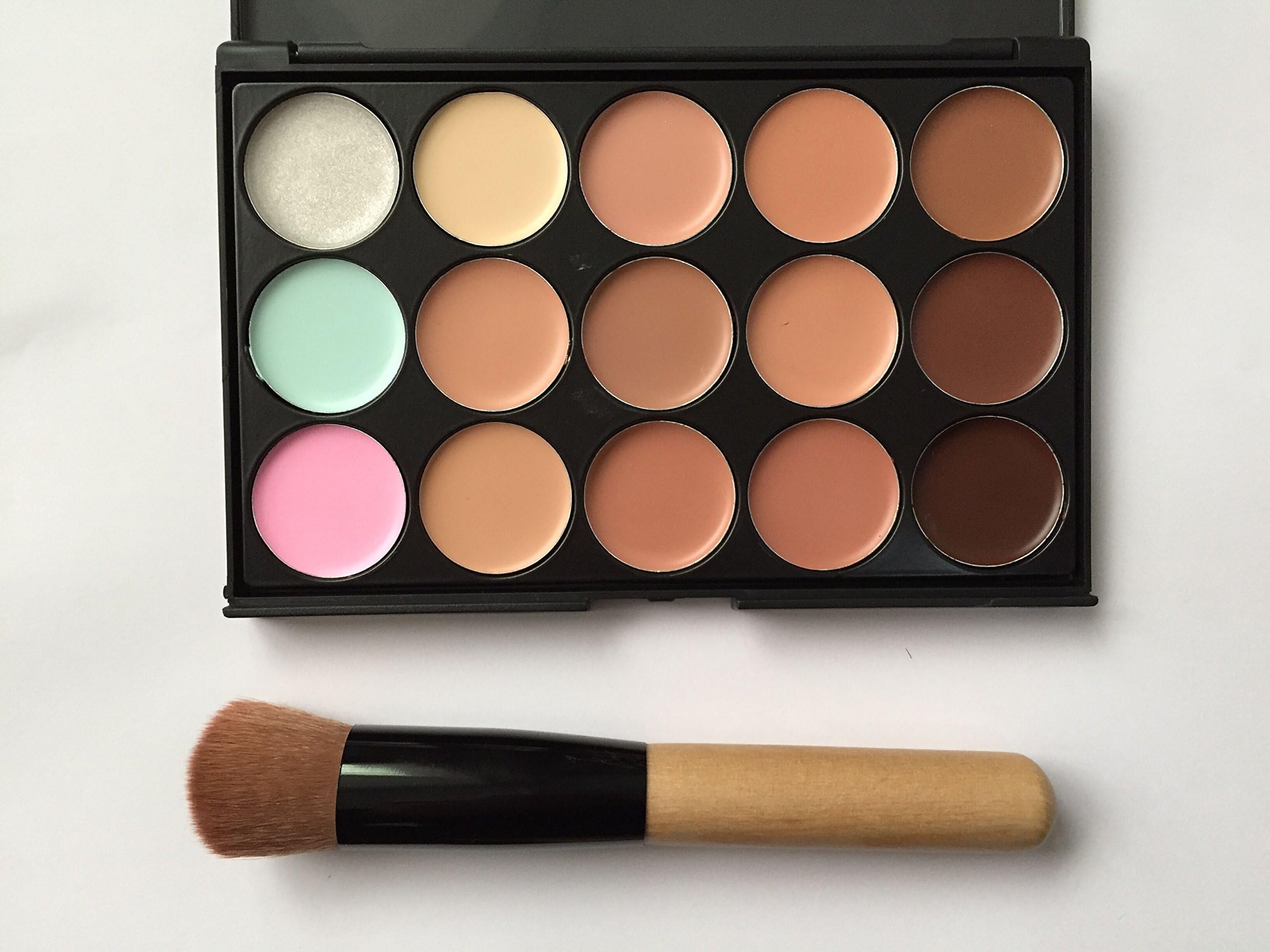 15 Color Concealer Camouflage Contour Eye Face Cream Makeup Palette Professional with Cosmetics Make up Brushes