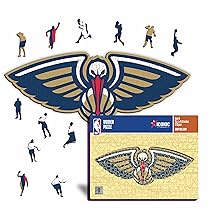 Iconic Puzzles – New Orleans Pelicans, Logo, Puzzle di Legno con licenza ufficiale NBA, 100% sostenibile, regalo per adulti e bambini, taglia L, 500 Pz