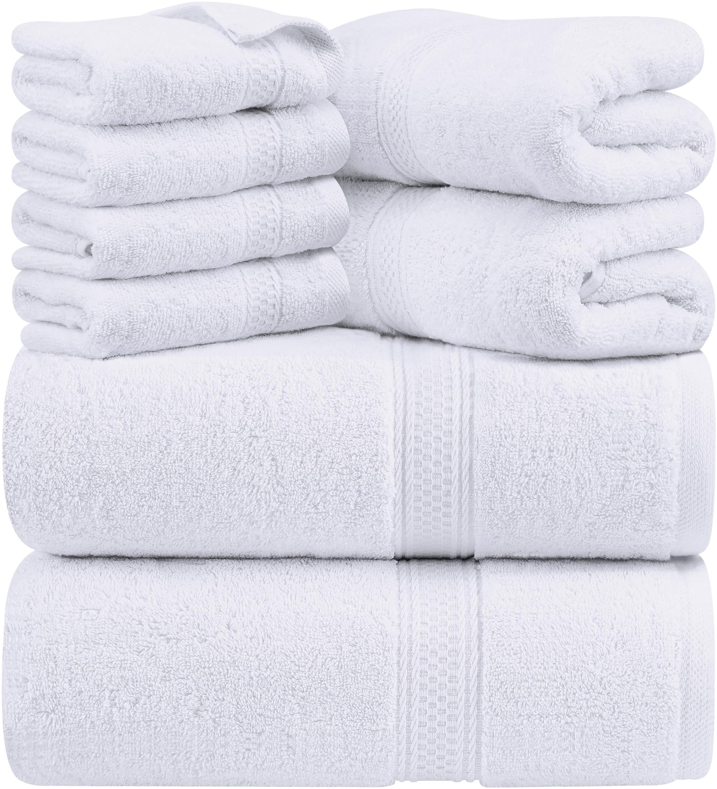 Utopia Towels White 64 Piece Towel Set - 16 Bath Towels, 16 Hand Towels And 32 Washcloths Cotton Hotel Quality Super Soft And Highly Absorbent (White)