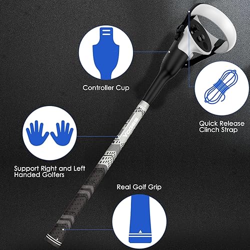Miniatura 2 de YOGES VR Golf Club Handle Attachment Compatible with Oculus Quest 3 Quest 2, Golft Golf Club Handle Accessories Compatible with Golf +, Golf 5