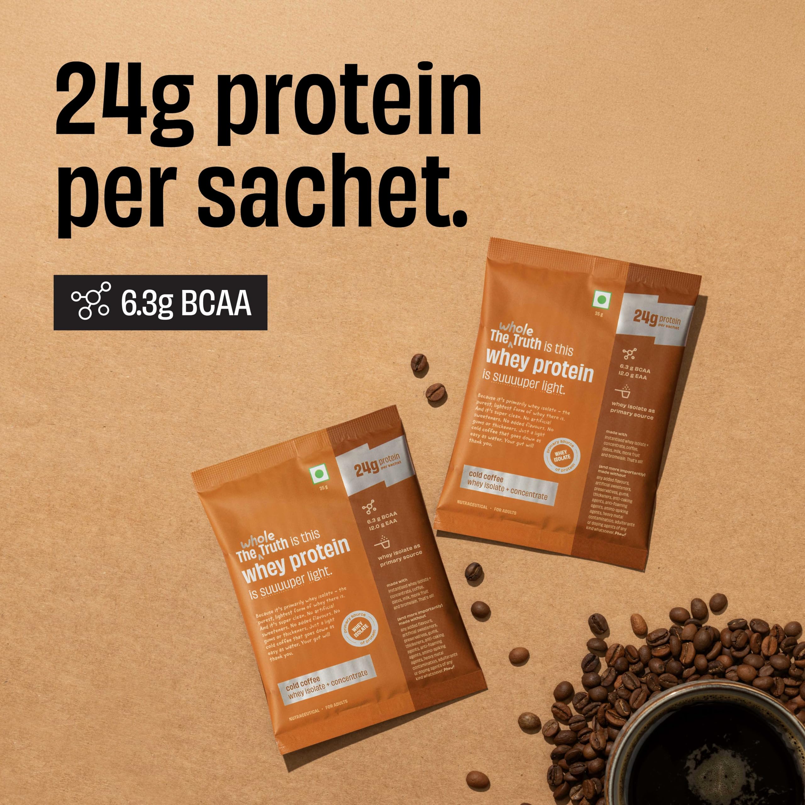 The Whole Truth Whey Protein (210 g, Cold Coffee) — Amazon image 2
