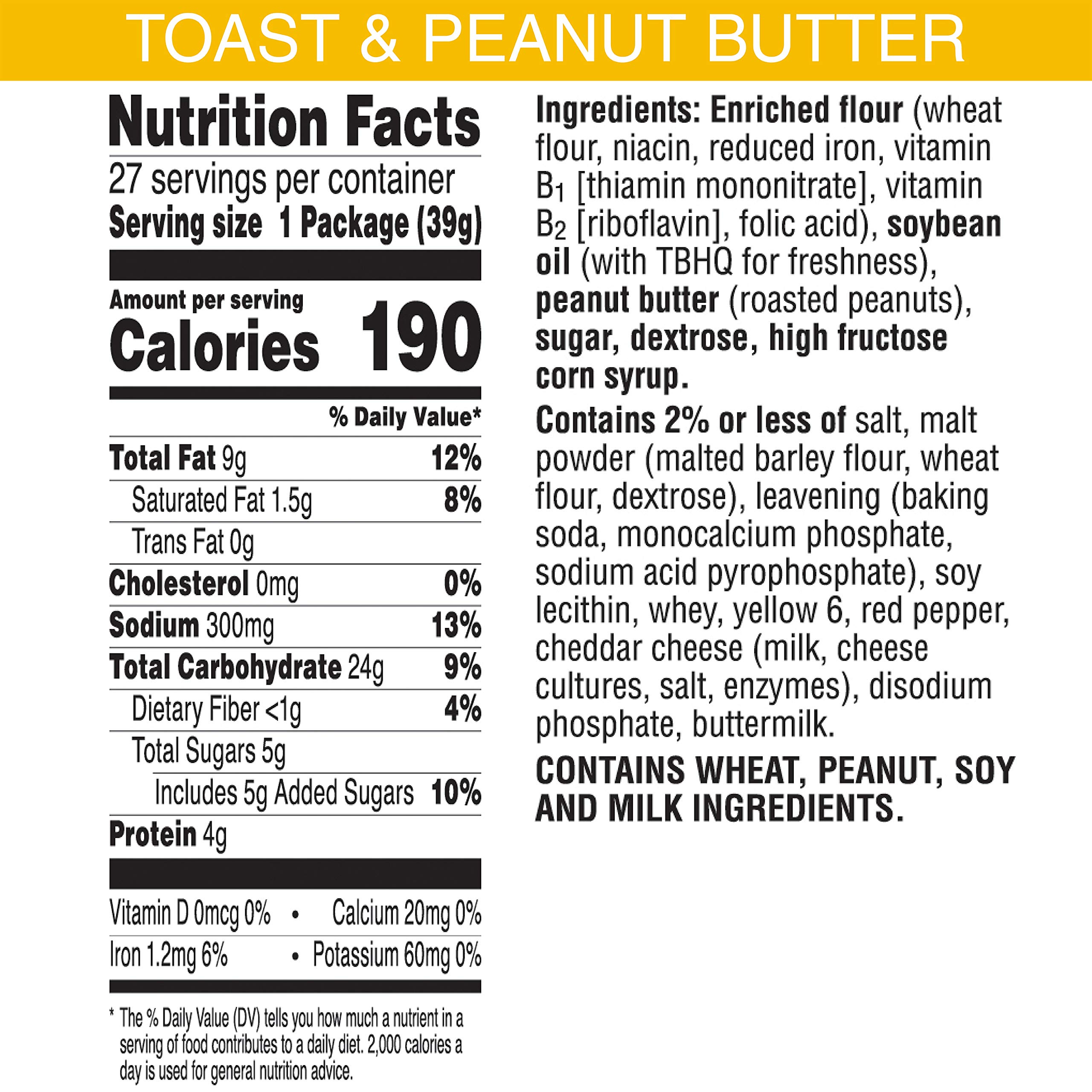 Keebler Toast and Peanut Butter Sandwich Crackers Convenient School