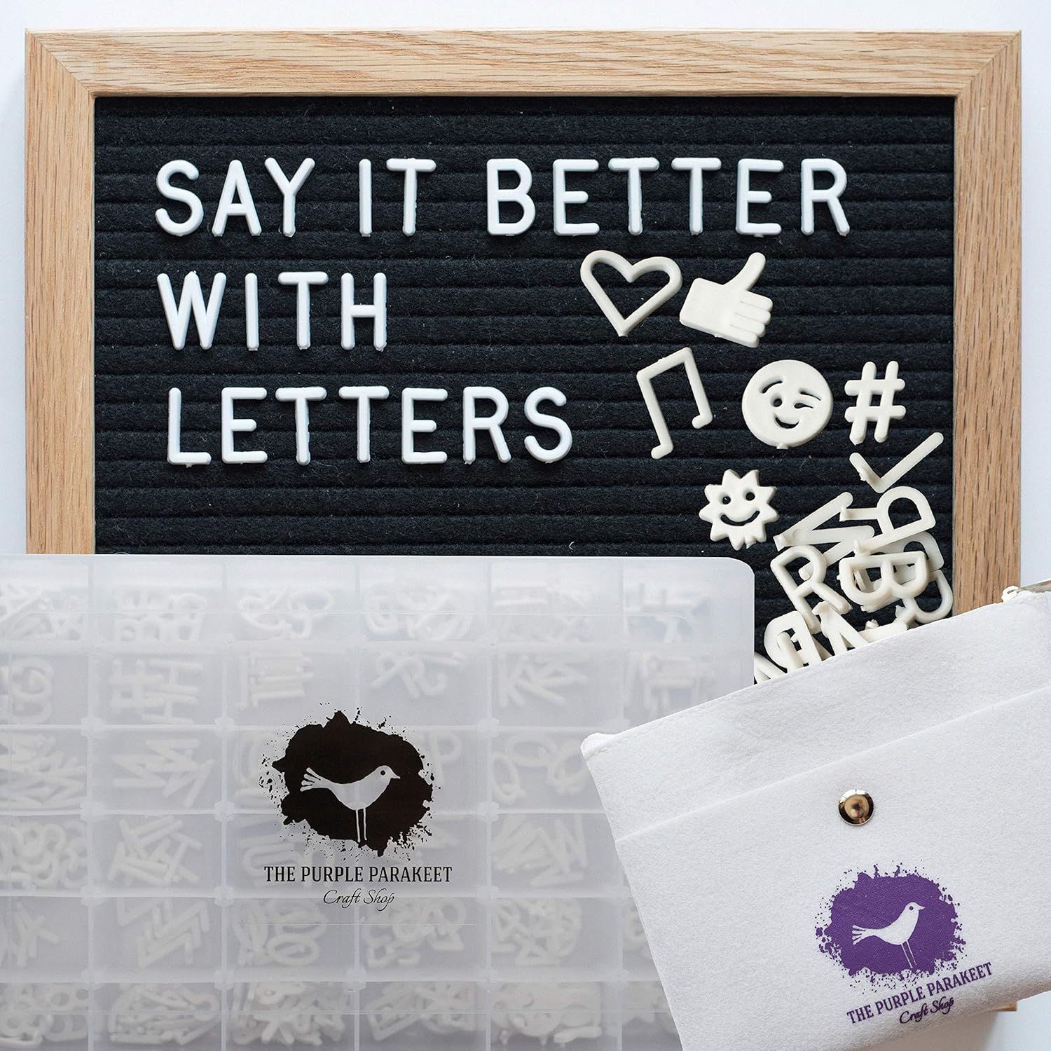 Letter Board Black Felt Letter Board 10x10 with 340 Pre