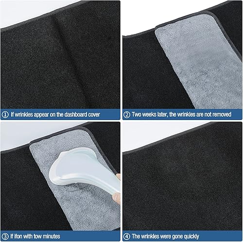 Miniatura 2 de BERKSYDE Tapete para cubierta de salpicadero compatible con Dodge Ram 1500 2500 3500 2010-2014 (negro)