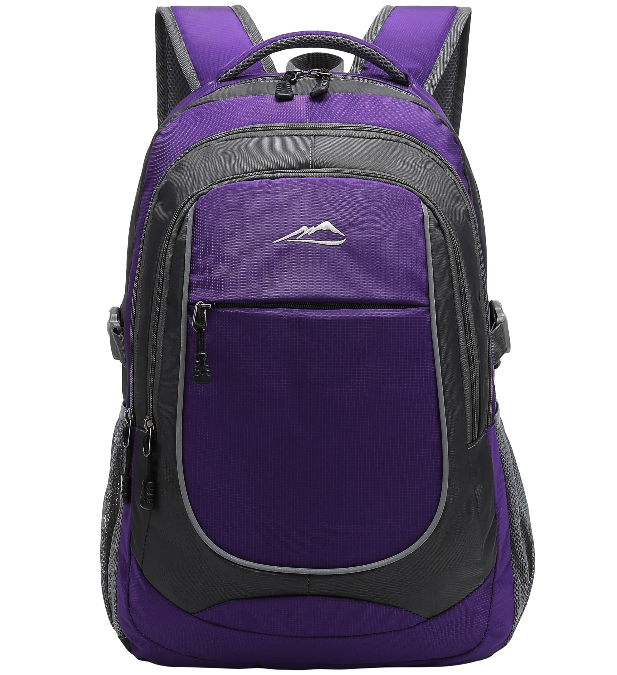 ProEtrade Backpack for College Sturdy Bookbag Travel Business with USB Charging Port Laptop compartment Chest Straps Anti Theft Night Light Reflective (Purple)