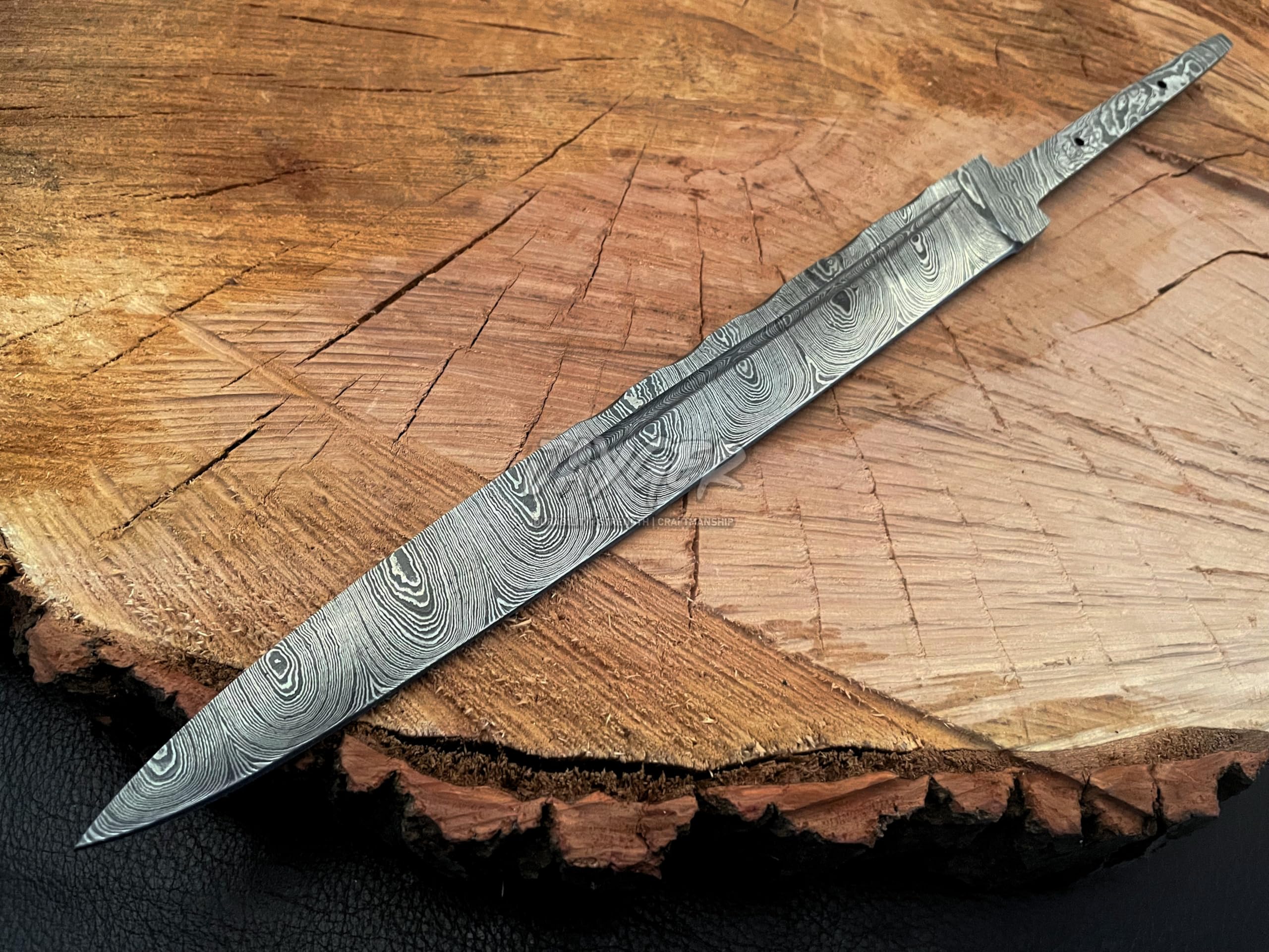 Handmade Scottish Dirk | Knife Making Supplies | Blank Blade | Damascus Steel Blade | Heat Treated | Hidden Tang