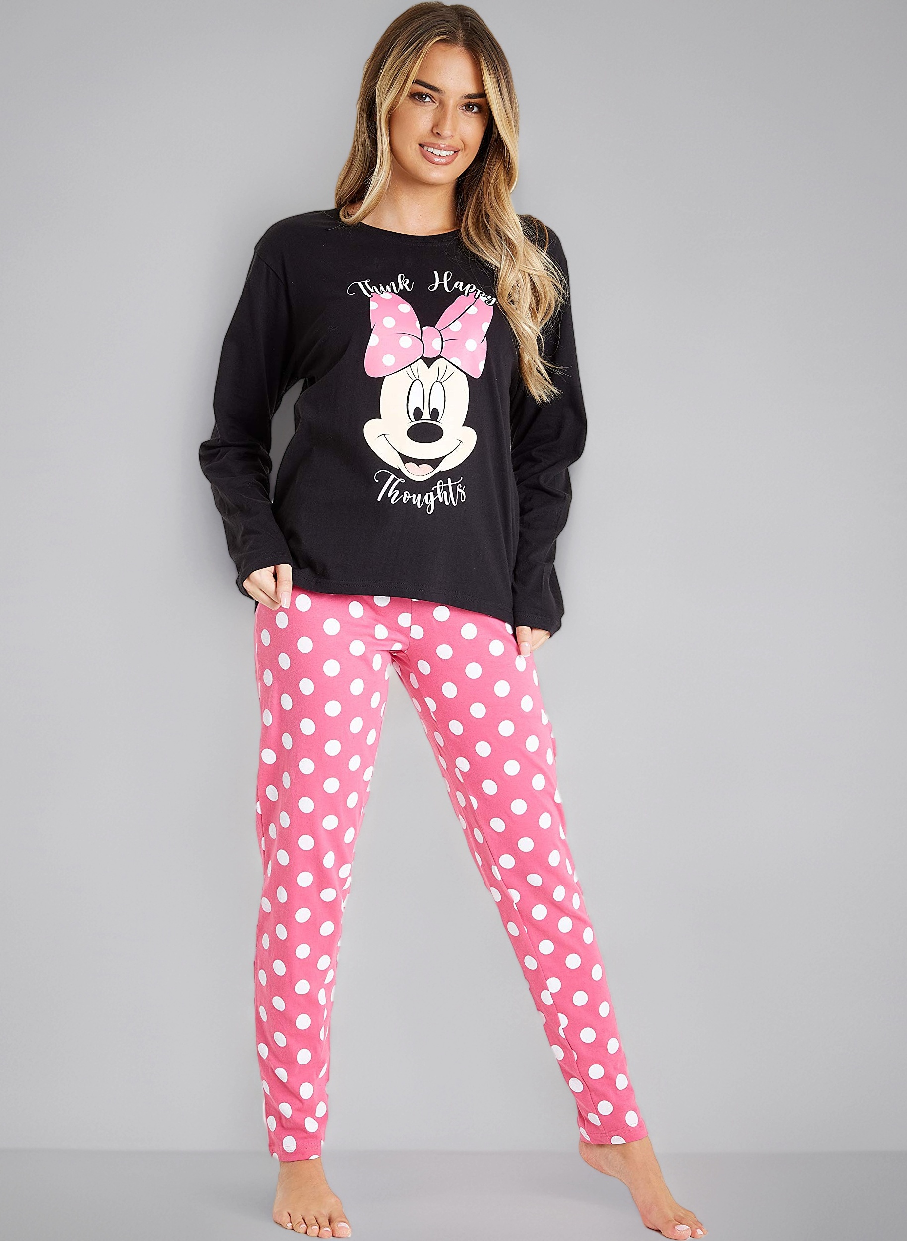 Disney Stitch Womens Pyjamas Set Nightwear Eeyore Minnie Mouse Long PJs Lounge Wear Women Teenagers S-2XL Stitch Gifts