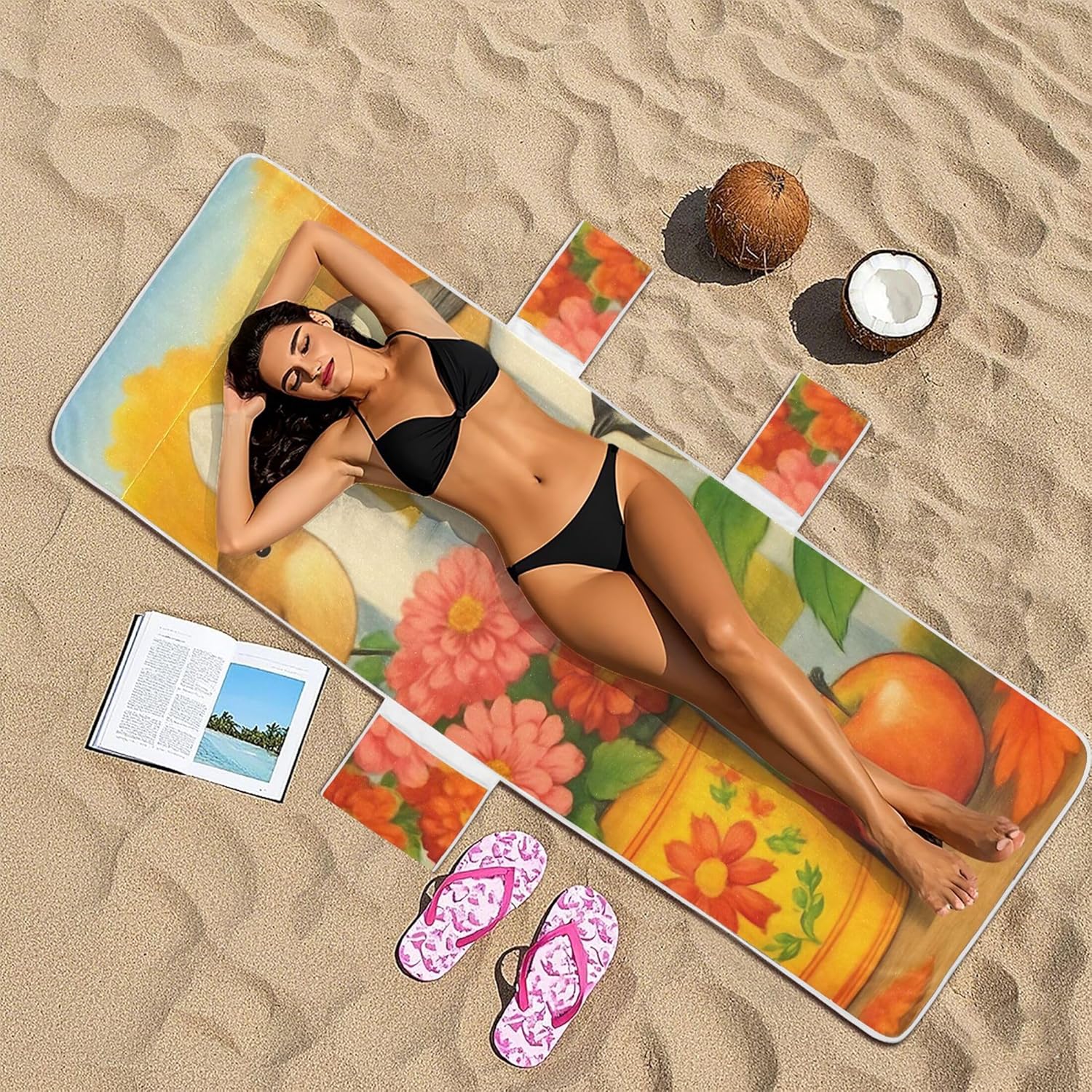 Fall Garden Scene Colorful Flowers Chaise Lounge Chair Towels Cover Pool Lounge Beach Chair Cover Patio Pool Lounger 85" x 30"