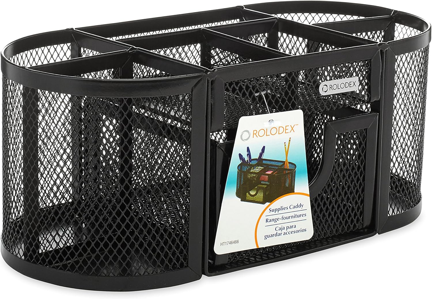 Rolodex Mesh Pencil Cup Organizer, Four Compartments, Steel, 9 1/3"x4 1/2"x4", Black (1746466) : Pencil Holders : Office Products