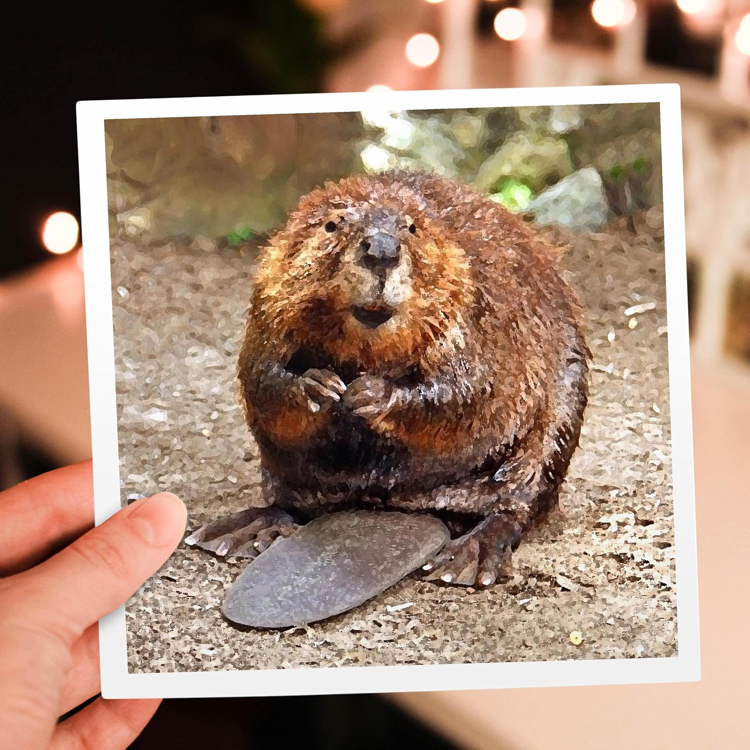 3dRose Beaver - Greeting Cards, 6 x 6 inches, set of 6 (gc_4660_1)