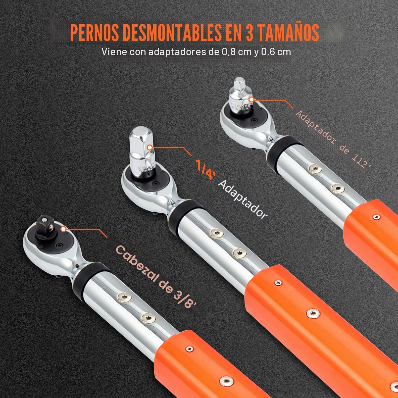 VEVOR Llave dinamométrica digital, llave dinamométrica electrónica de accionamiento de 3/8 pulgadas, kit de llave dinamométrica de 1.1-11.3 m.lb/5-50 n.m, rango de torsión preciso a ± 2%, juego de