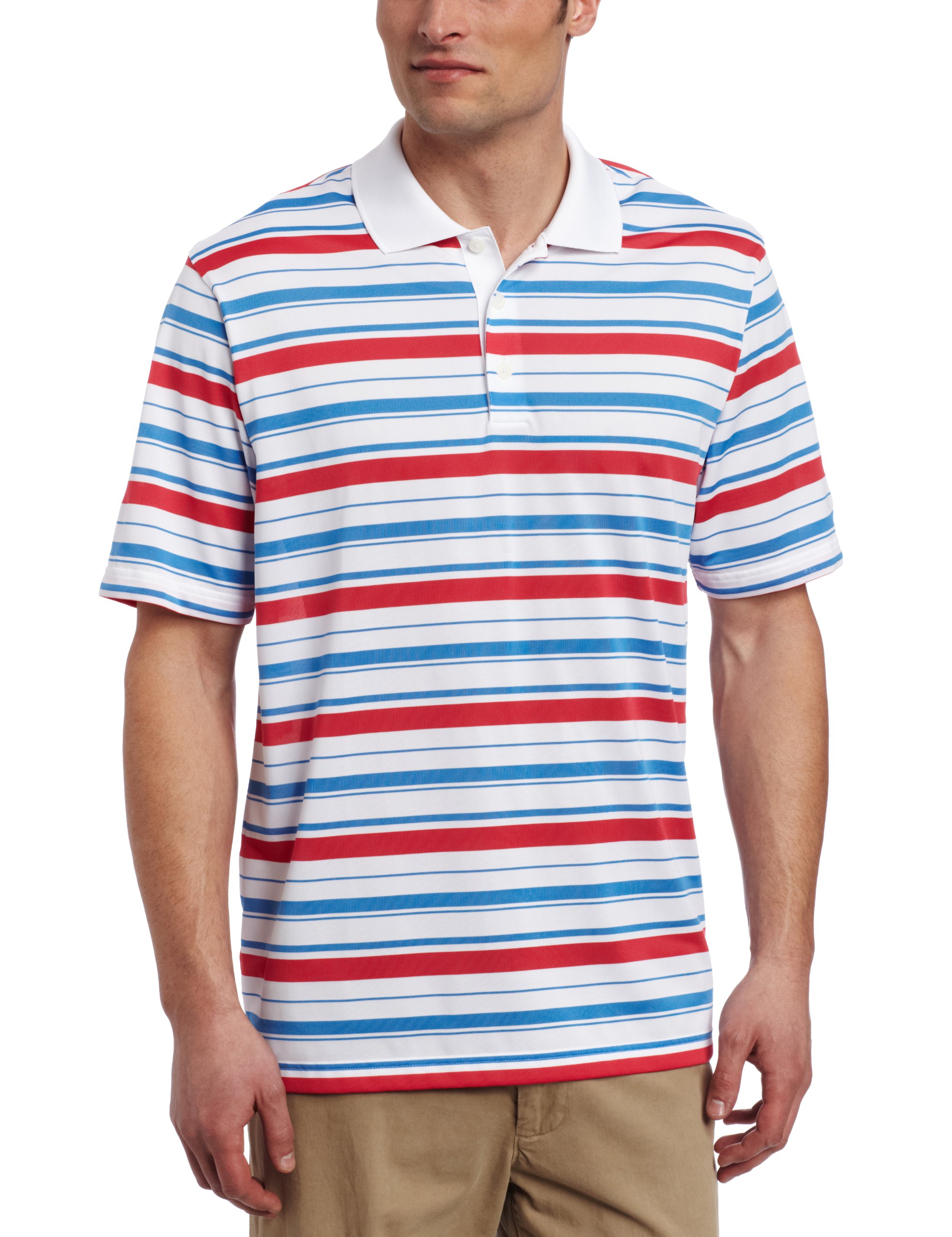adidas Golf Men's Climalite Bar Stripe Polo Shirt