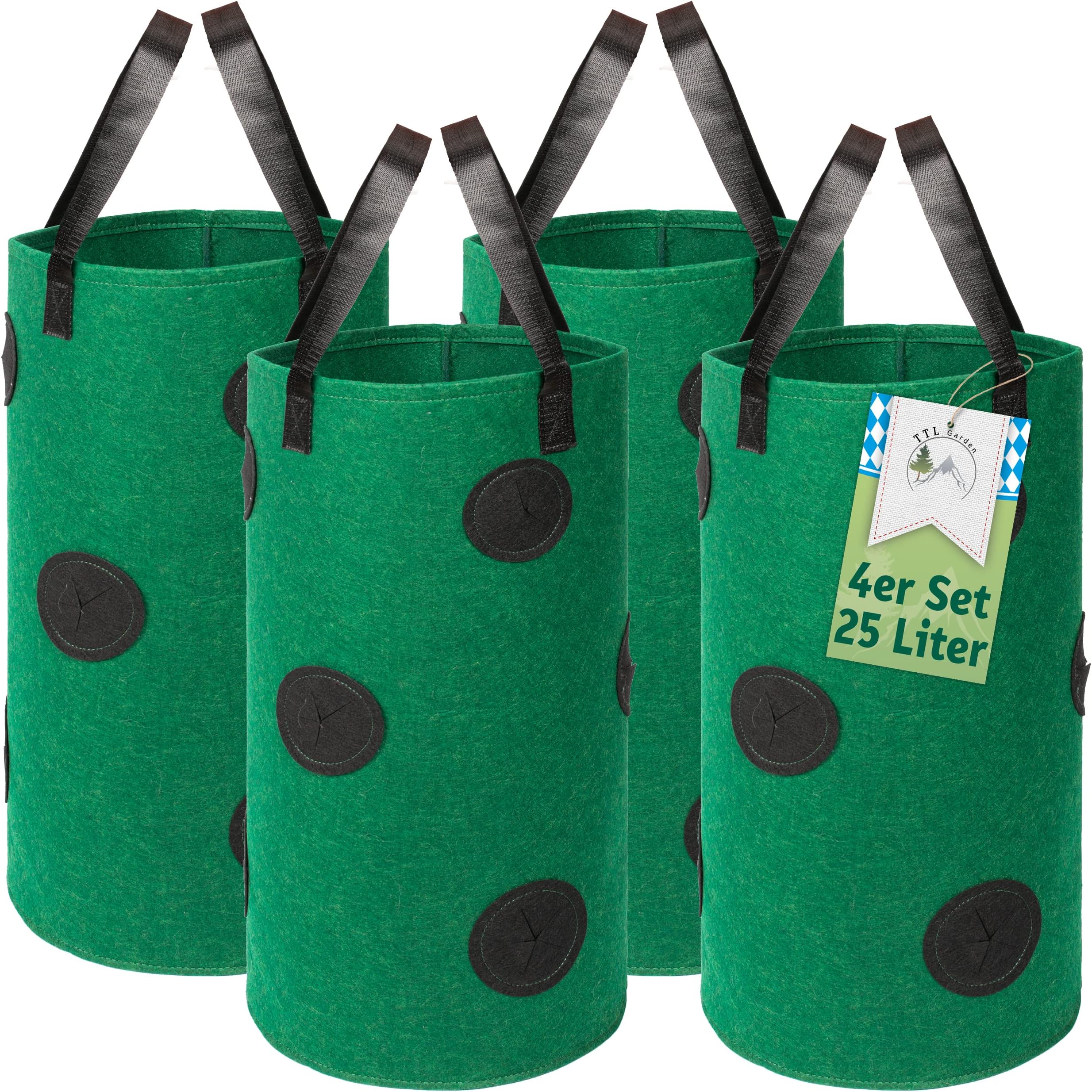 TTL Garden 4X 25L Pflanzsack hängend oder stehend 4er Set große 25