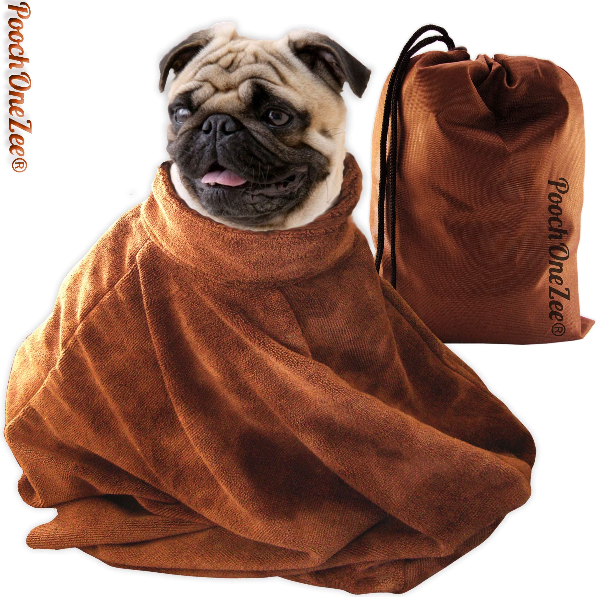 Dry Fast Dog Bag - Water, Mud and Dirt Super Absorbent Microfiber Solution Towel Thick Neck Hook and Loop Strap Small