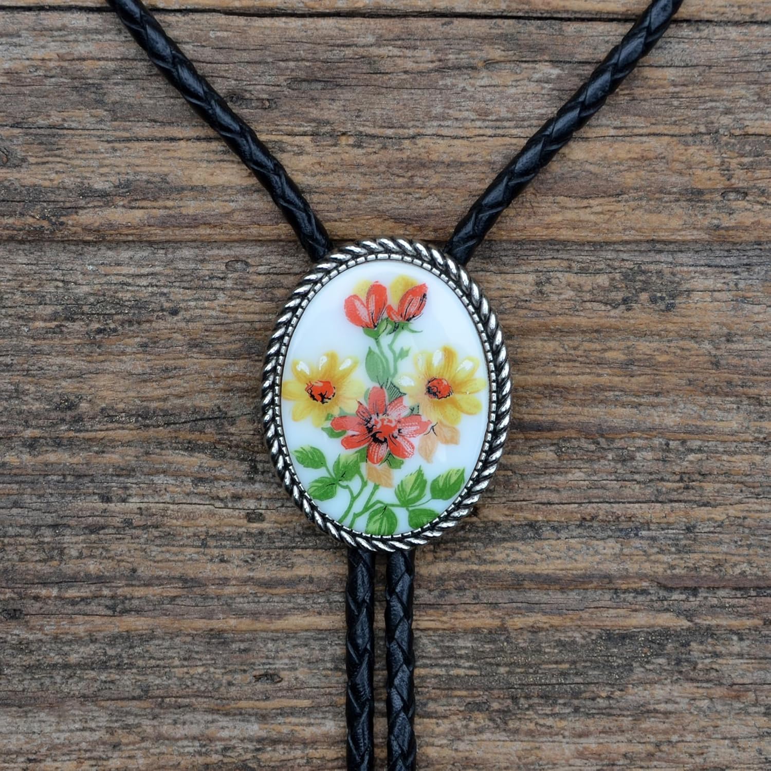 Flowers Bolo Tie