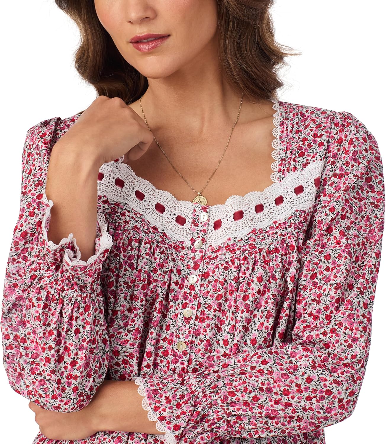 Eileen West womens Cotton Lawn 50" Ballet Long Sleeve Nightgown - Image 2